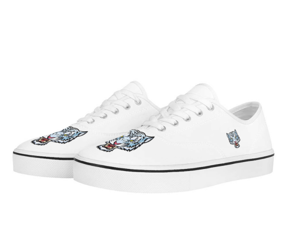 White Tiger Graphic Canvas Sneakers
