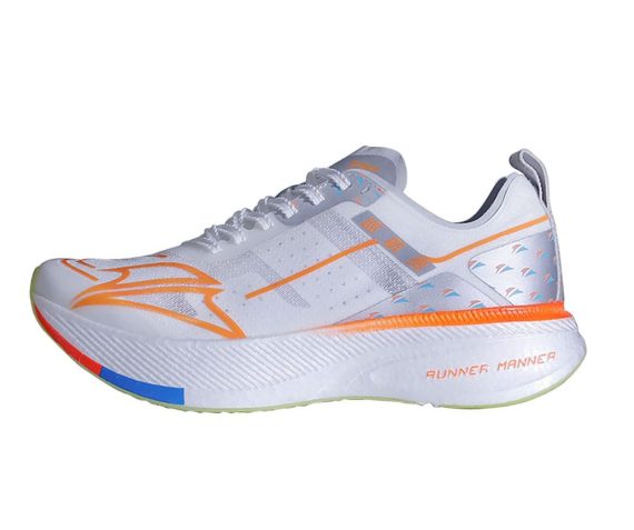 Carbon Plate Running Shoes for Men - Cushioned, Lightweight, Breathable, Non-Slip Road Sneakers-White