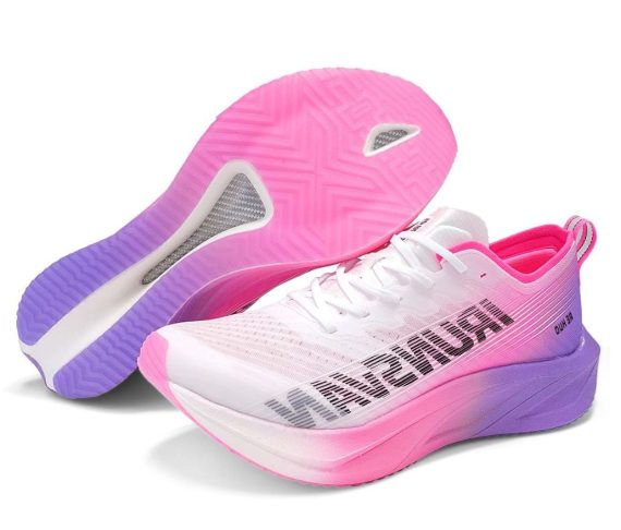 Men's and Women's Running Shoes - Carbon Plate Running Shoes Lightweight, Cushioned, Arch Support Sneakers for Running, Training, and Daily Wear-Pink-purple