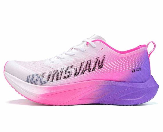 Men's and Women's Running Shoes - Carbon Plate Running Shoes Lightweight, Cushioned, Arch Support Sneakers for Running, Training, and Daily Wear-Pink-purple