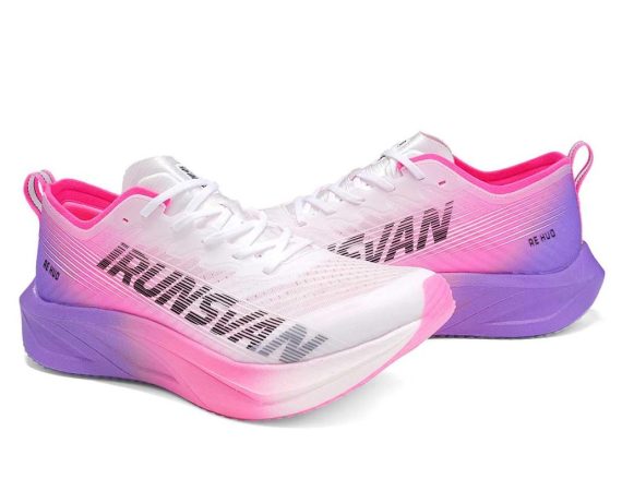 Men's and Women's Running Shoes - Carbon Plate Running Shoes Lightweight, Cushioned, Arch Support Sneakers for Running, Training, and Daily Wear-Pink-purple