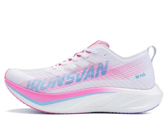 Men's and Women's Running Shoes - Carbon Plate Running Shoes Lightweight, Cushioned, Arch Support Sneakers for Running, Training, and Daily Wear-White-pink