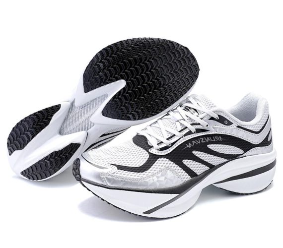 Women & Mens for Running Shoes - Carbon Plate Running,Shoes High Rebound, Dual Cushion, Slip-Resistant for Daily Exercise Training Commuting - Space Silver