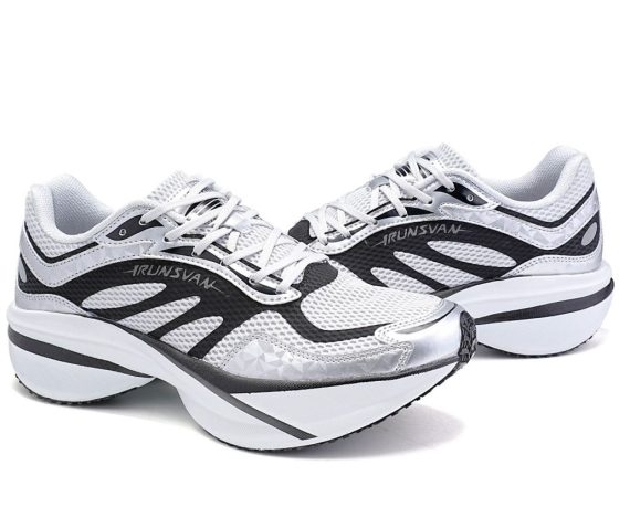 Women & Mens for Running Shoes - Carbon Plate Running,Shoes High Rebound, Dual Cushion, Slip-Resistant for Daily Exercise Training Commuting - Space Silver