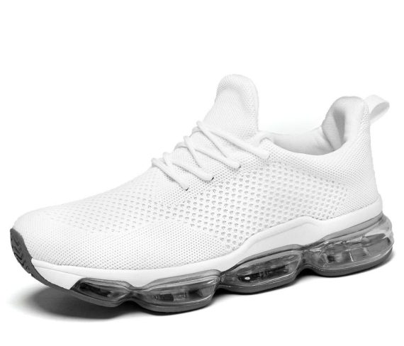 Men's Air Running Shoes Non Slip Workout Casual Sport Shoes for Men Basketball Sneakers Fashion Tennis Sport Fitness Cross Trainers - Z06 White