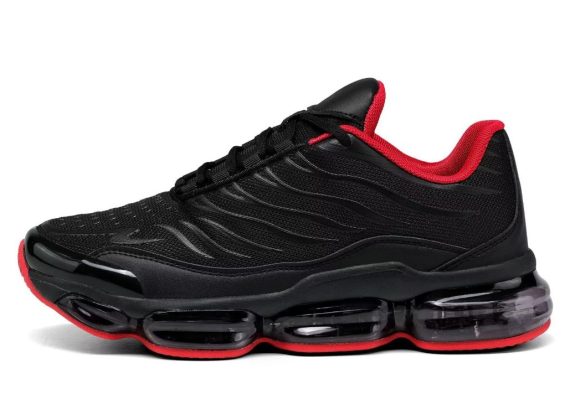 Men's Air Running Shoes Non Slip Workout Casual Sport Shoes for Men Basketball Sneakers Fashion Tennis Sport Fitness Cross Trainers - Black/Red