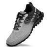 Men's Trail Running Shoes Fashion Walking Hiking Sneakers for Men Tennis Cross Training Shoe Outdoor Snearker Mens Casual Workout Footwear - Black Grey