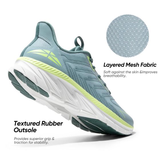 Men's Slip On Walking Shoes Running Comfortable Tennis Breathable Non Slip Athletic Gym Workout Cross Training Fashion Sneakers - Blue Green