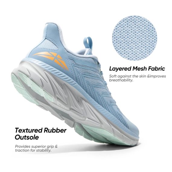 Men's Slip On Walking Shoes Running Comfortable Tennis Breathable Non Slip Athletic Gym Workout Cross Training Fashion Sneakers - Light Blue