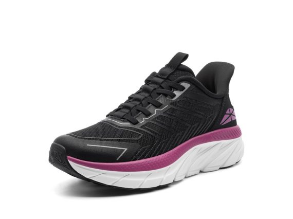 Women's Slip On Walking Shoes Running Comfortable Tennis Breathable Non Slip Athletic Gym Workout Cross Training Fashion Sneakers - Black/Fuchsia