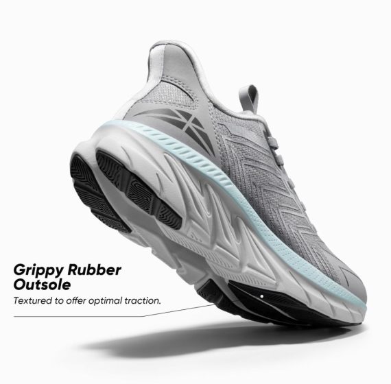 Women's Slip On Walking Shoes Running Comfortable Tennis Breathable Non Slip Athletic Gym Workout Cross Training Fashion Sneakers - Grey