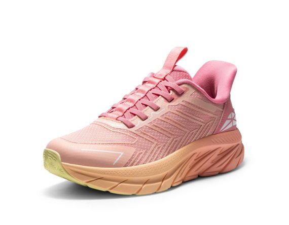 Women's Slip On Walking Shoes Running Comfortable Tennis Breathable Non Slip Athletic Gym Workout Cross Training Fashion Sneakers - Pink/Orange