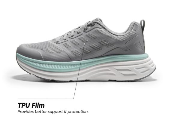 Women's Walking Shoes Cushion Running Tennis Shoes ActiveFloat Non-Slip Comfortable Breathable Workout Gym Sports Athletic Fashion Sneakers - Grey