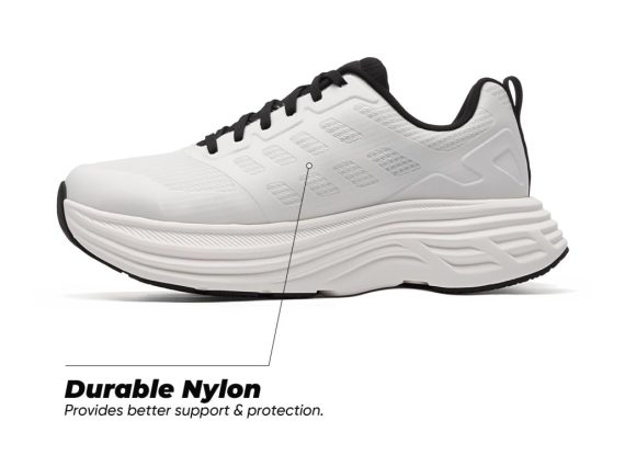 Women's Walking Shoes Cushion Running Tennis Shoes ActiveFloat Non-Slip Comfortable Breathable Workout Gym Sports Athletic Fashion Sneakers - White