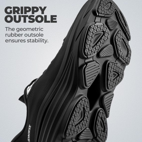 Women's Slip On Walking Shoes Hands-Free Cushion Running Tennis Non-Slip Comfortable Gym Workout Athletic Breathable Fashion Sneakers SwiftLite - Black