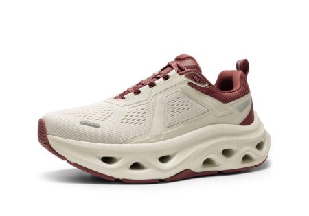Women's Comfortable Walking Shoes Running Tennis MovePropel Athletic Gym Workout Jogging Fashion Sneakers - Beige/Burgundy